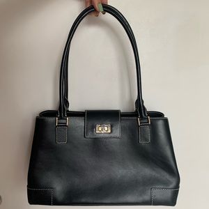 Lambertson Truex Black Leather Handbag